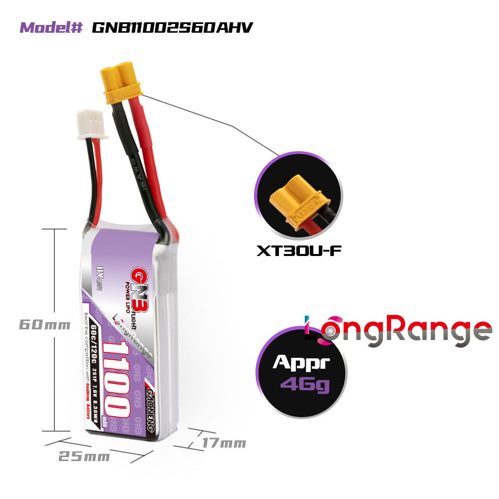 GNB 1100mAh 2S 3S 4S 6S 60C/12 - Rc Helicopter Battery ulasan dan harga